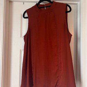 Sleeveless Rust Satin Top